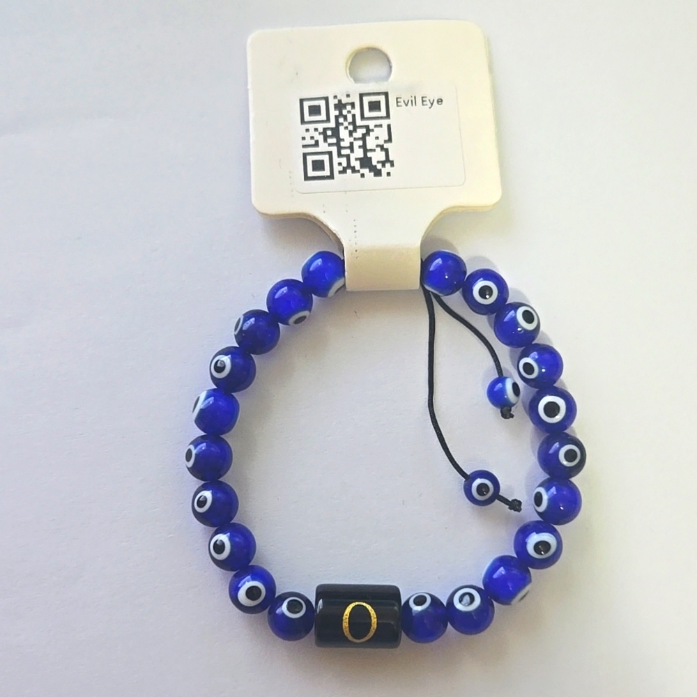 Evil Eye Gem Stone Bracelet Letter O
